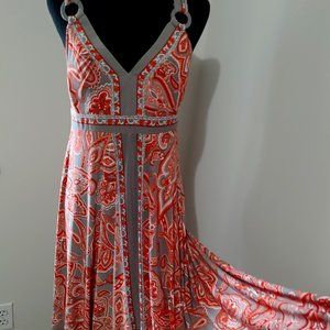 Crossback boho dress INC. handkerchief hem M